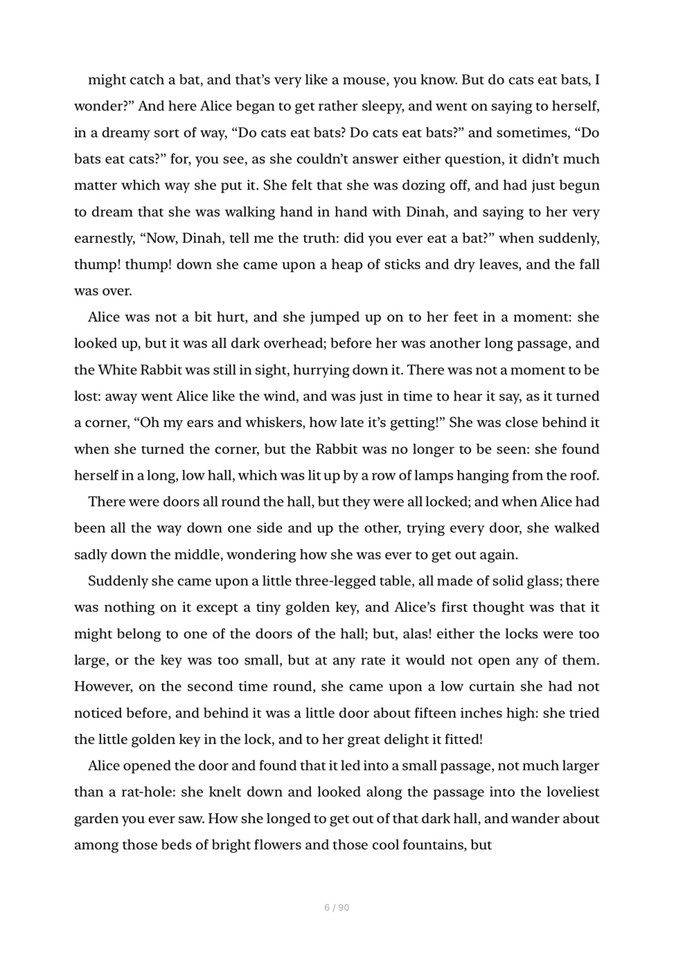 Alice’s Adventures in Wonderland in the Lijn book reader